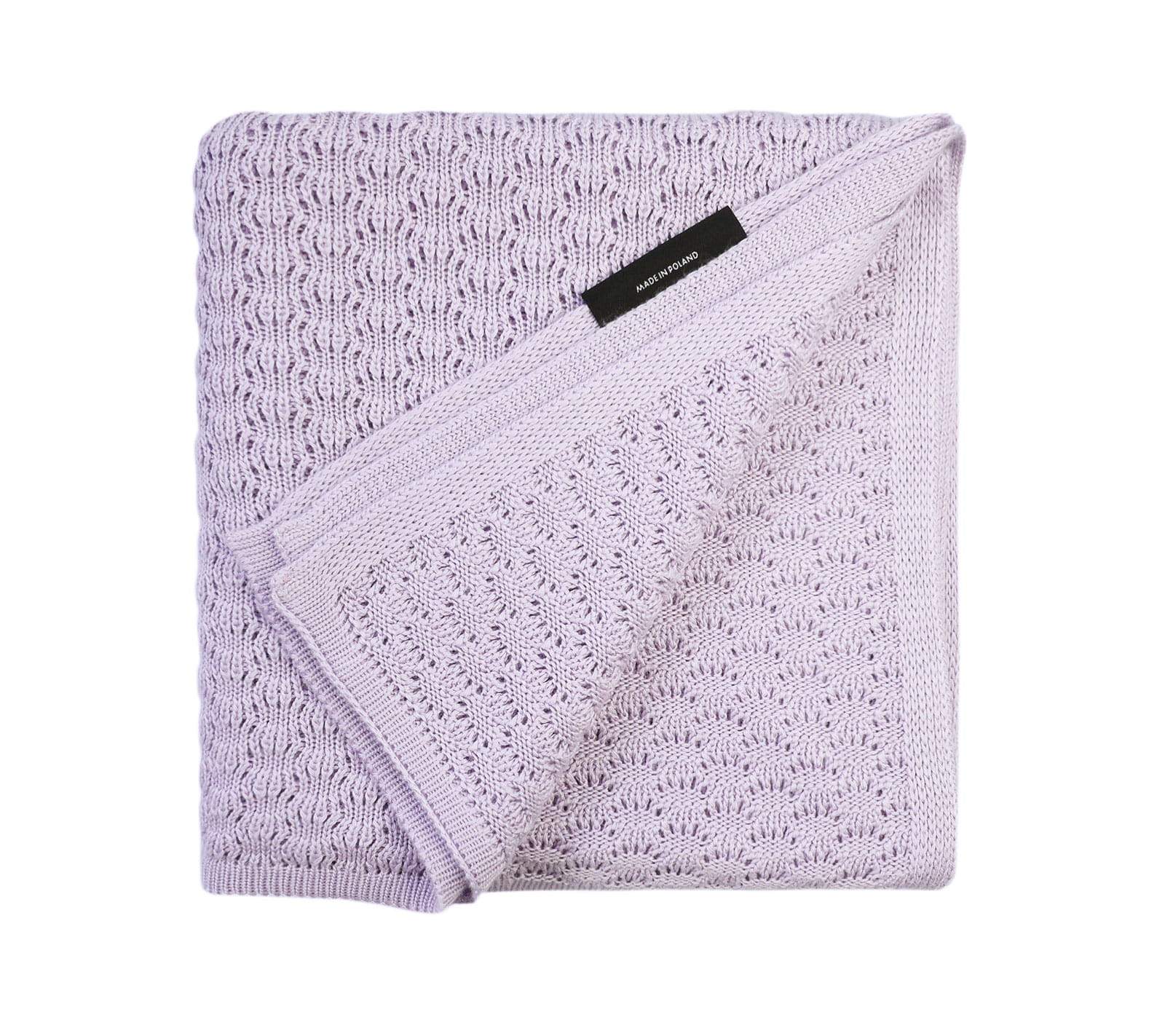 Light cellular bamboo baby blanket - Lavender Blanket Lullalove UK 