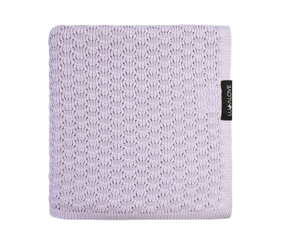 Light cellular bamboo baby blanket - Lavender Blanket Lullalove UK 