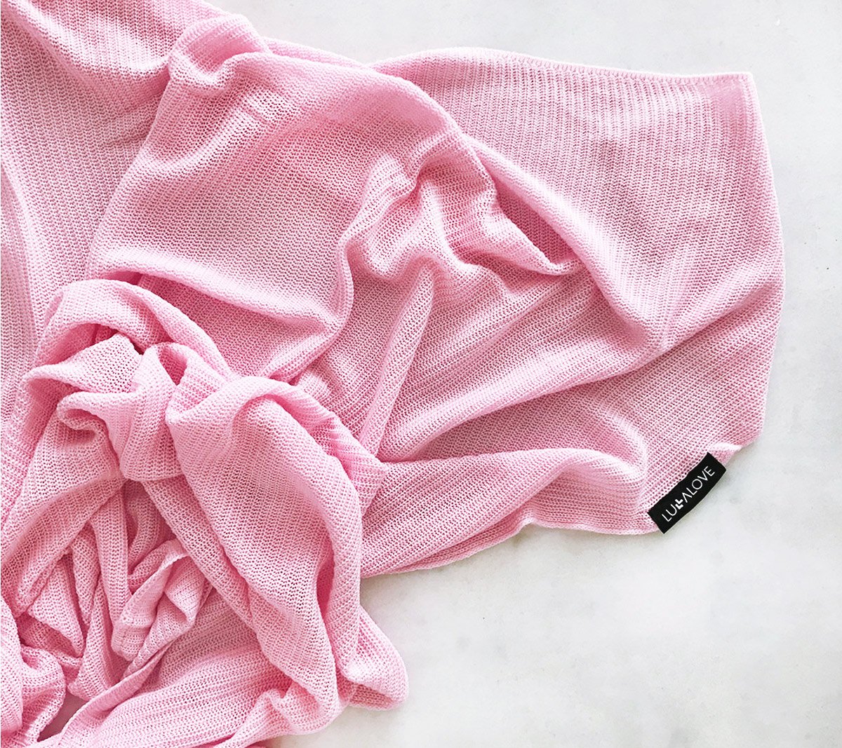 Light knitted bamboo swaddle blanket - Pink Swaddle blanket Lullalove UK 