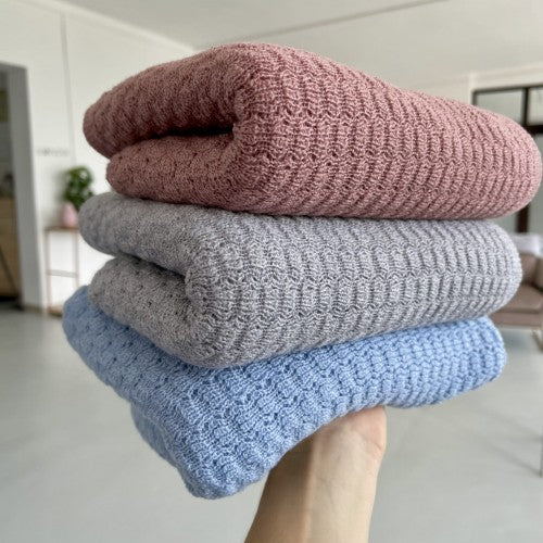 Light merino wool blanket & swaddle - blue Blanket Lullalove 
