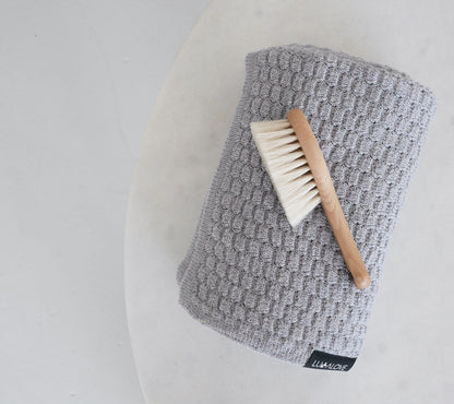 Light merino wool blanket & swaddle - grey Blanket Lullalove 