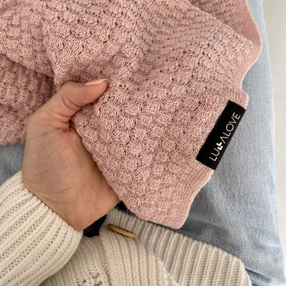 Light merino wool blanket & swaddle - powder pink Blanket Lullalove 