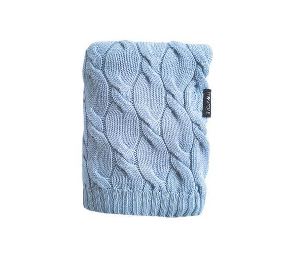 Merino Wool Blanket - Baby blue - premium collection - Lullalove UK