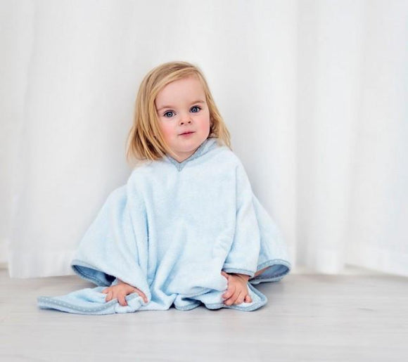 Poncho towel - 100% bamboo - Blue - Lullalove UK