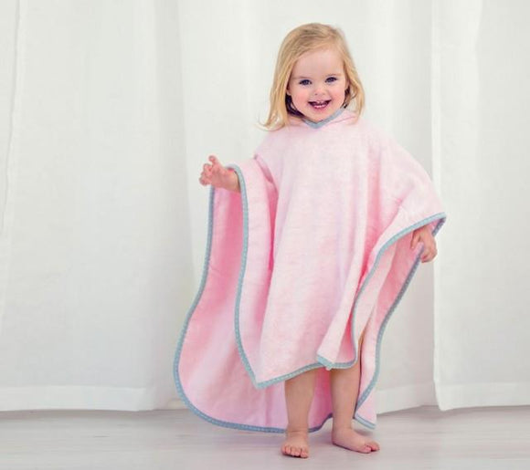 Poncho towel - 100% bamboo - Pink - Lullalove UK