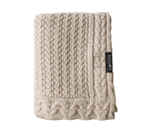 Premium Merino Wool Baby Blanket "Cookie" - Beige Blanket Lullalove 