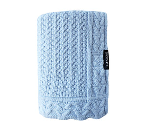 Premium Merino Wool Baby Blanket "Cookie" - Blue Blanket Lullalove 