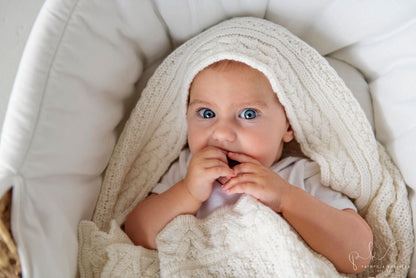 Premium Merino Wool Baby Blanket "Cookie" - Coconut Blanket Lullalove 