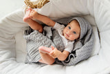 Premium Merino Wool Baby Blanket "Cookie" - Grey Blanket Lullalove 