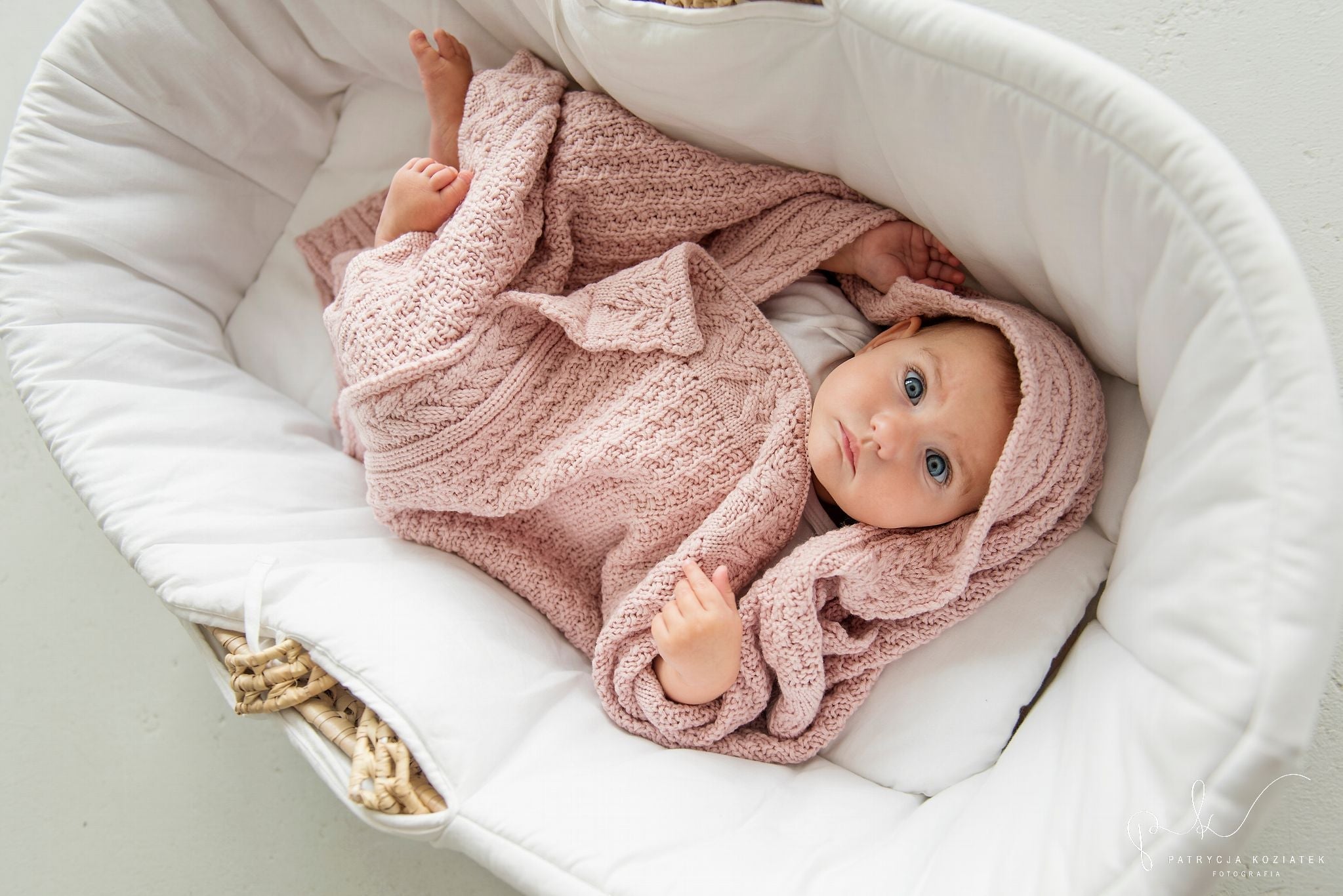 Premium Merino Wool Baby Blanket Cookie Powder Pink Lullalove UK