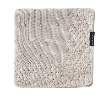 Soft All Season Bamboo Baby Blanket "Popcorn" - Beige Blanket Lullalove UK 