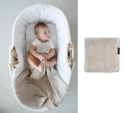 Soft All Season Bamboo Baby Blanket "Popcorn" - Beige Blanket Lullalove UK 