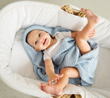 Soft All Season Bamboo Baby Blanket "Popcorn" - Blue Blanket Lullalove UK 