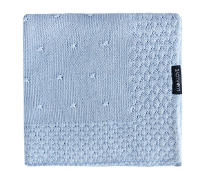 Soft All Season Bamboo Baby Blanket "Popcorn" - Blue Blanket Lullalove UK 