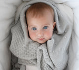 Soft All Season Bamboo Baby Blanket "Popcorn" - Grey Blanket Lullalove UK 