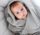 Soft All Season Bamboo Baby Blanket "Popcorn" - Grey Blanket Lullalove UK 