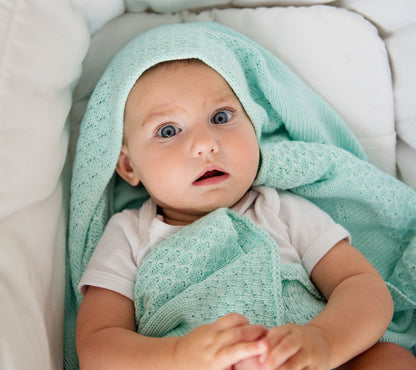 Soft All Season Bamboo Baby Blanket "Popcorn" - Mint Blanket Lullalove UK 