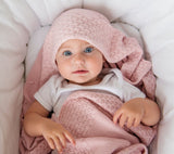 Soft All Season Bamboo Baby Blanket "Popcorn" - Powder Pink Blanket Lullalove UK 