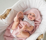 Soft All Season Bamboo Baby Blanket "Popcorn" - Powder Pink Blanket Lullalove UK 