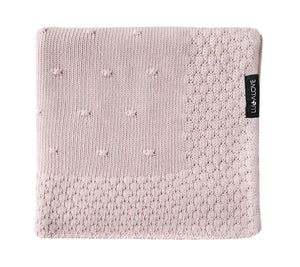 Soft All Season Bamboo Baby Blanket "Popcorn" - Powder Pink Blanket Lullalove UK 
