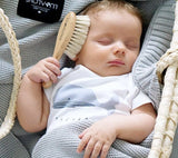 Soft baby hairbrush with goat's bristle & washcloth - Herbs blue Brush Lullalove 