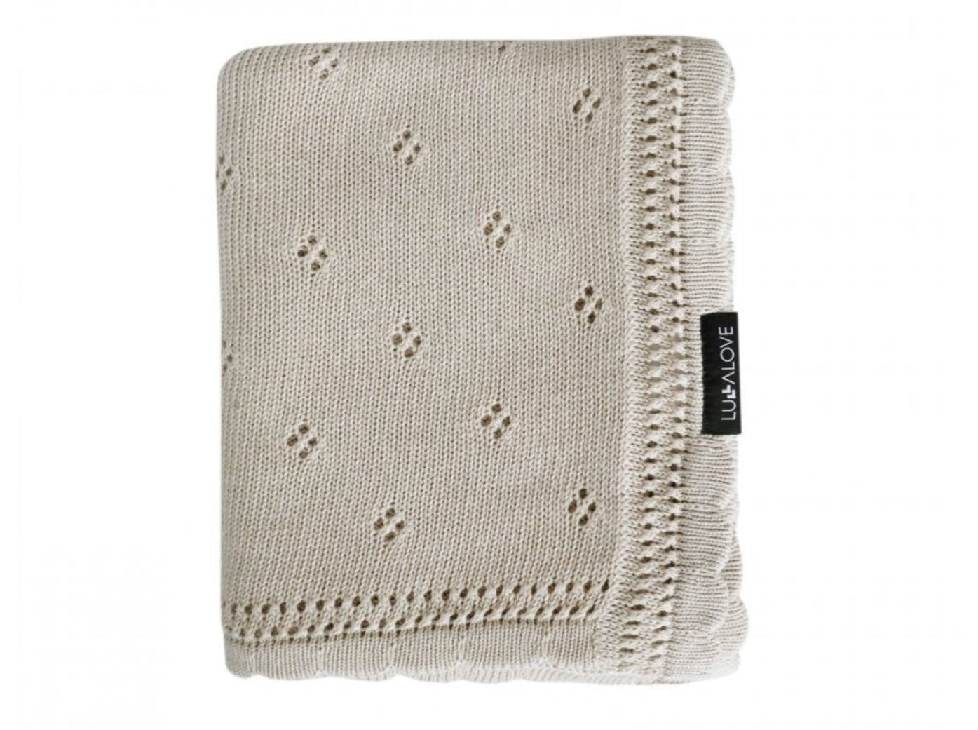 Soft cellular bamboo baby blanket - Beige - Daisy Blanket Lullalove UK 