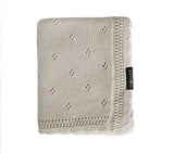 Soft cellular bamboo baby blanket - Beige - Daisy Blanket Lullalove UK 