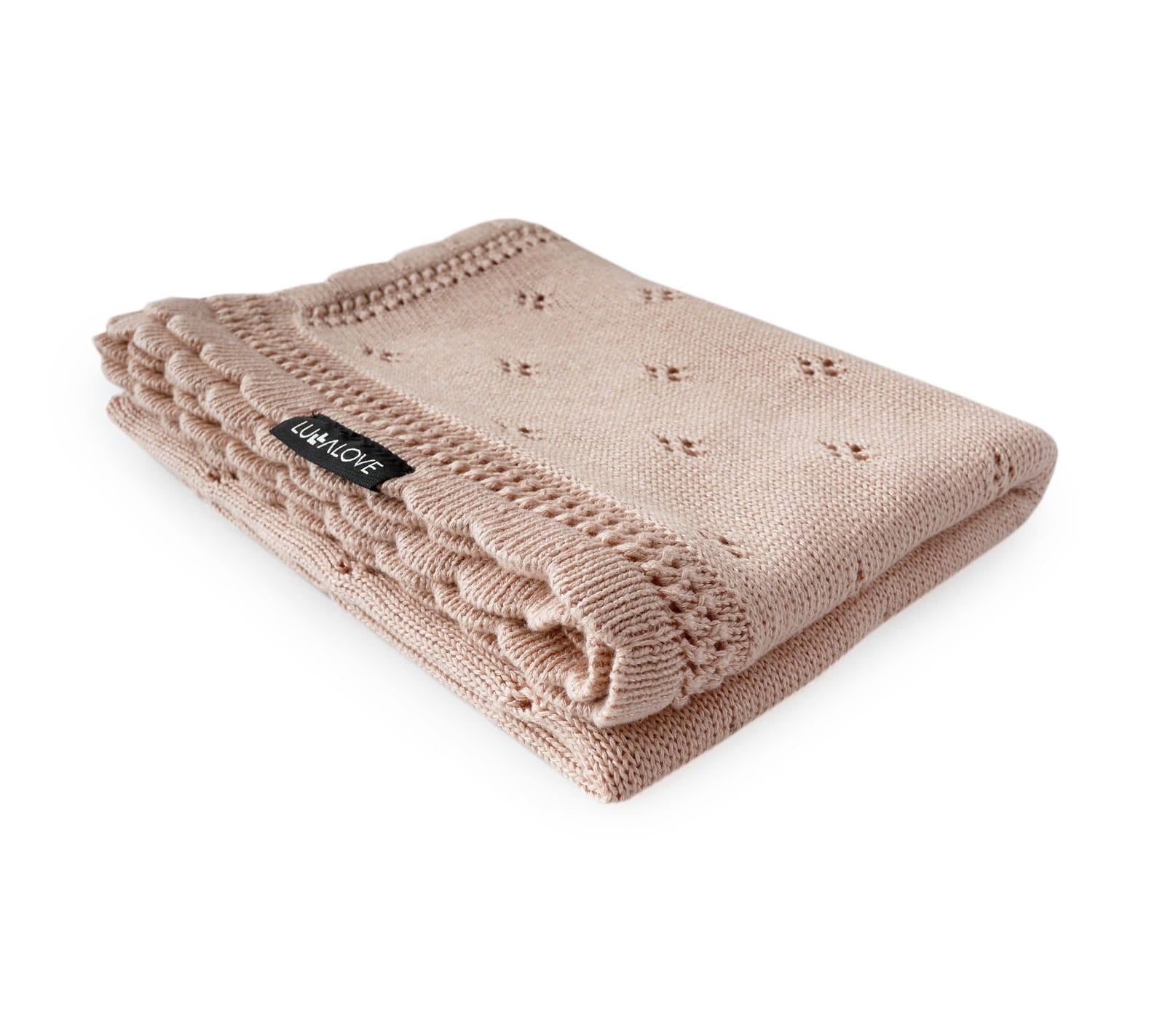 Soft cellular bamboo baby blanket - Caramel - Daisy Blanket Lullalove UK 