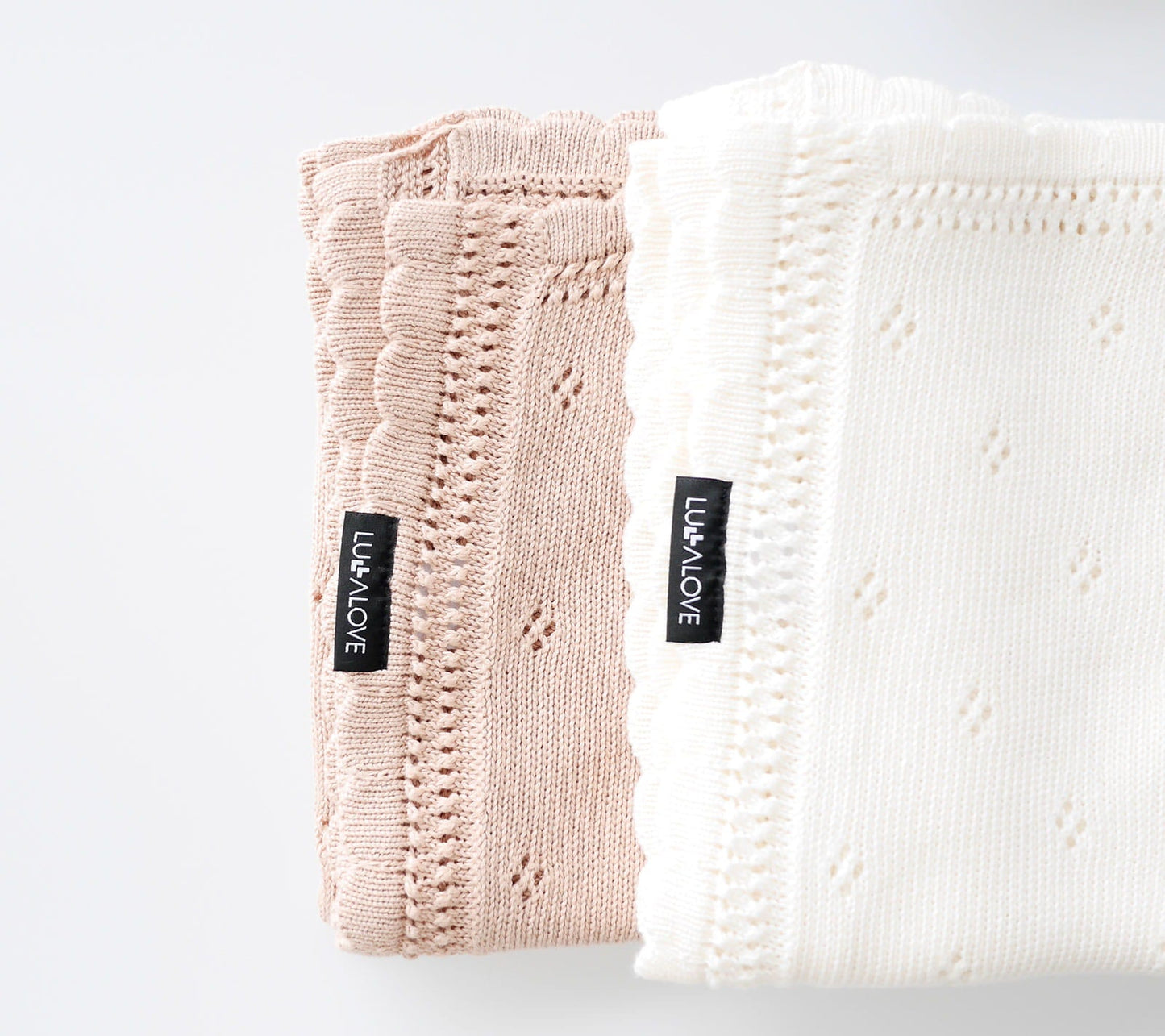 Soft cellular bamboo baby blanket - Coconut - Daisy Blanket Lullalove UK 
