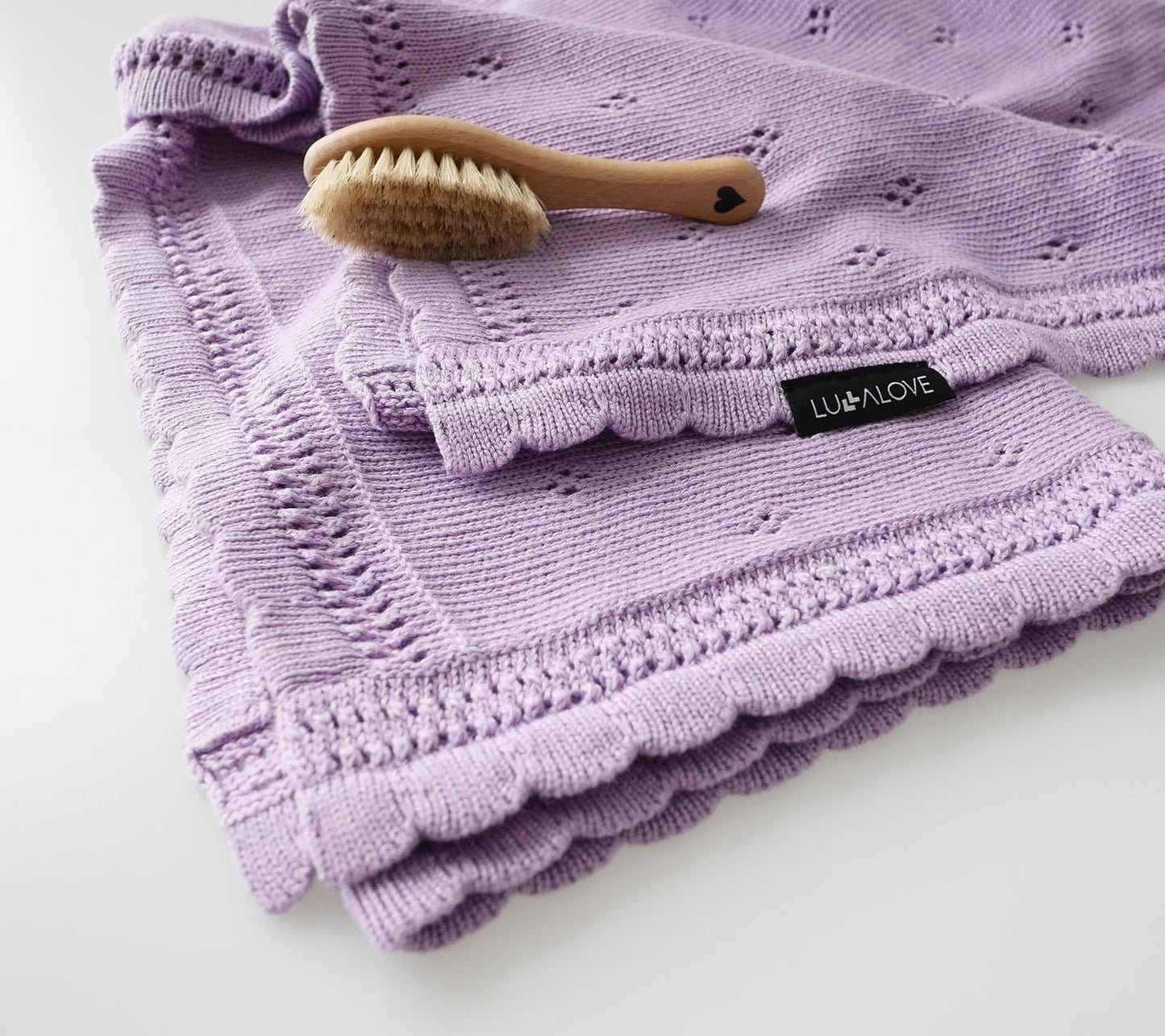 Soft cellular bamboo baby blanket - Lavender - Daisy Blanket Lullalove UK 
