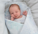 Swaddle wrap blanket / baby playmat - Boho grey Duvet swaddles Lullalove UK 