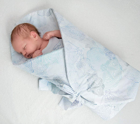Swaddle wrap blanket / baby playmat - Boho grey Duvet swaddles Lullalove UK 