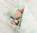 Swaddle wrap blanket / baby playmat - Ferns mint Duvet swaddles Lullalove UK 