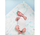 Swaddle wrap blanket / baby playmat - Ferns mint Duvet swaddles Lullalove UK 