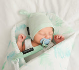 Swaddle wrap blanket / baby playmat - Ferns mint Duvet swaddles Lullalove UK 
