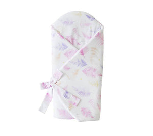 Duvet swaddle / baby playmat - Feathers pink