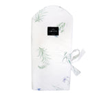 Swaddle wrap blanket / baby playmat - Herbs blue Duvet swaddles Lullalove UK 