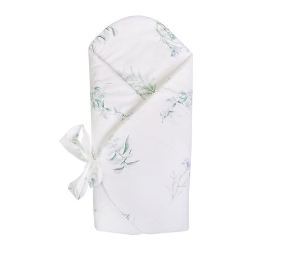 Duvet swaddle / baby playmat - Herbs blue