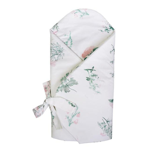 Duvet swaddle / baby playmat - Herbs pink