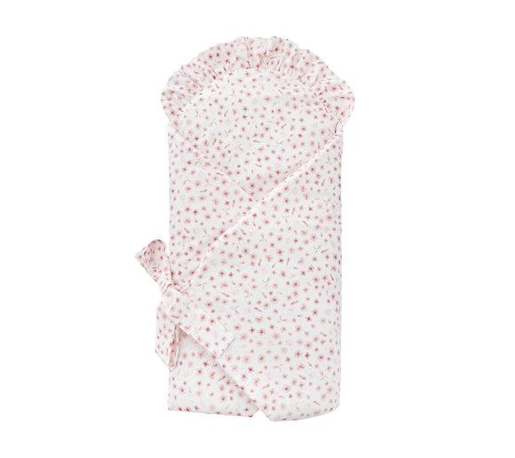 Swaddle wrap blanket / baby playmat - Pink flowers Duvet swaddles Lullalove 