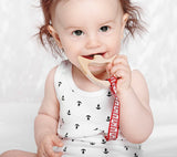 Wooden teether with a clip - Fish - Red Teether Lullalove 