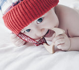 Wooden teether with a clip - Fish - Red Teether Lullalove 