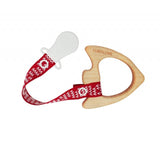 Wooden teether with a clip - Fish - Red - Lullalove UK